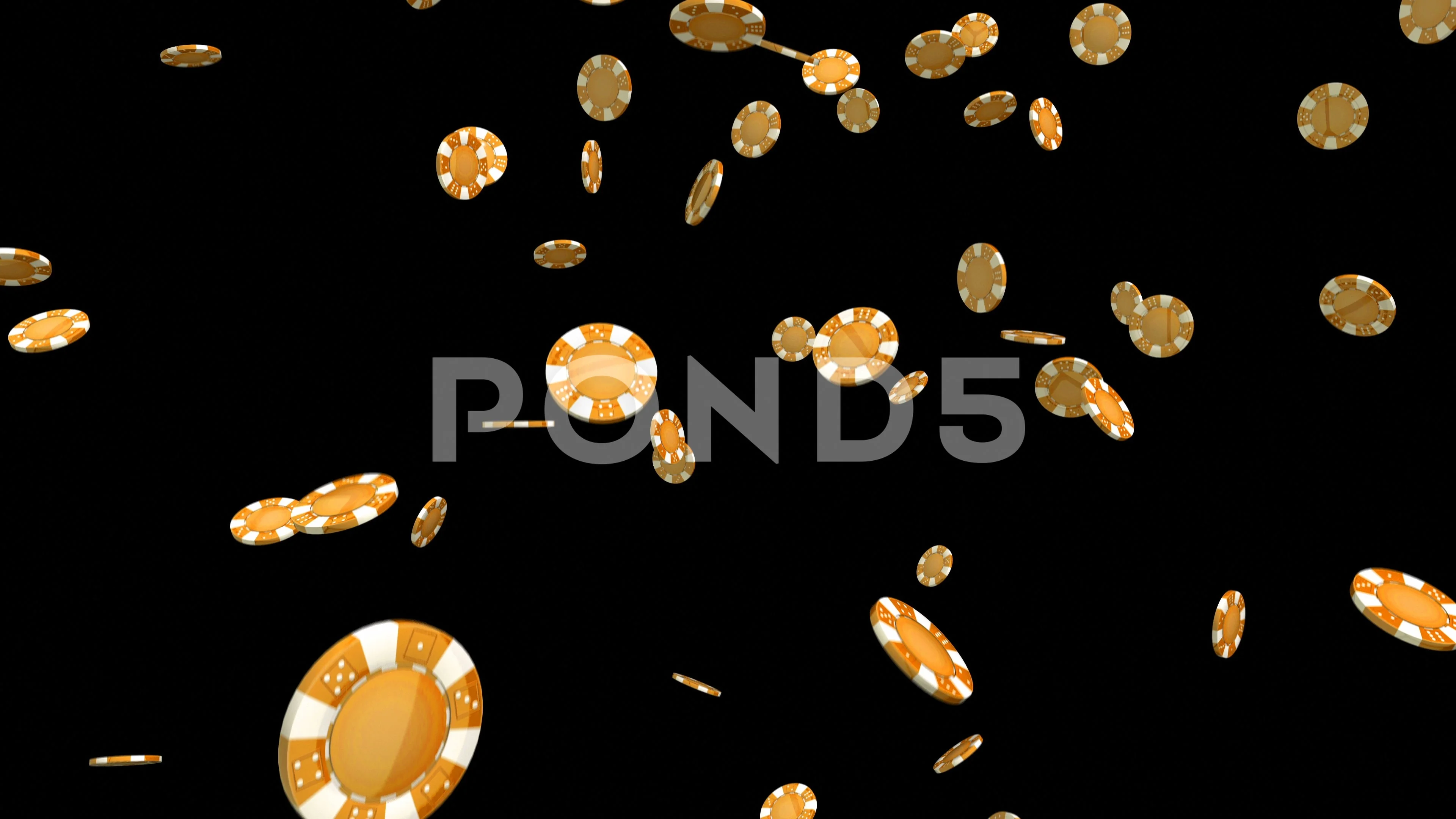 Falling gold casino chips on black backg... | Stock Video | Pond5