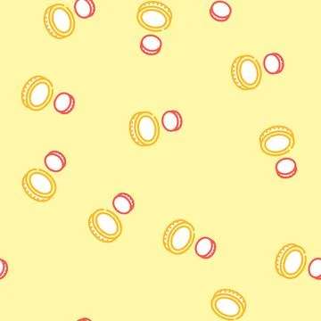 Falling gold coin vector seamless pattern 스톡 일러스트