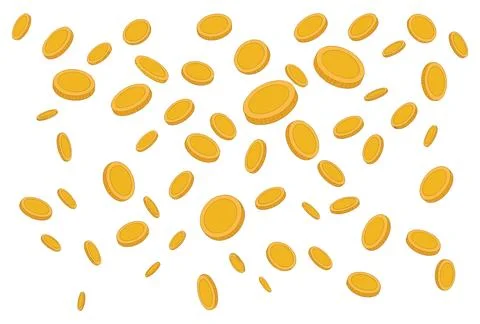 Falling Gold Coins Background Representing Wealth and Financial Success. Stock Illustration
