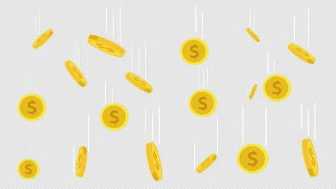 Falling Gold Coins on Dark Background Representing Wealth Income and Financial Stock Footage 339781160