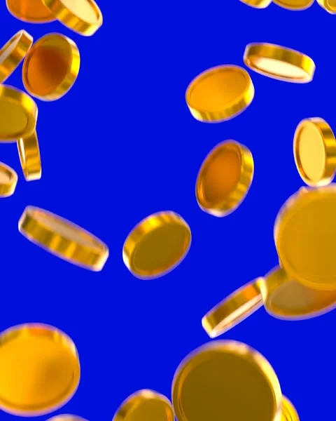 Falling gold coins on green screen Stock Footage 292008525