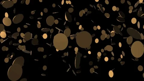Falling gold coins isolated with alpha channel in 4K Gold coins with Rupee Stock Footage 272767898