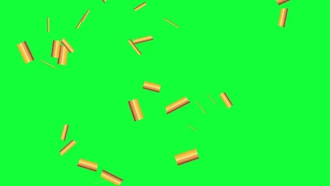 Falling gold confetti animation seamless loop green screen chroma key Stock Footage 129304849