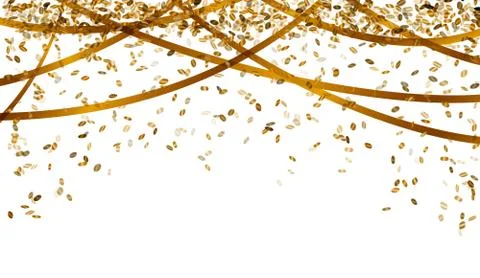 Falling gold confetti Stock Illustration