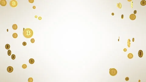 Falling Gold Cryptocurrency Coins Loop with Center Copy Space Stock Footage 334837800