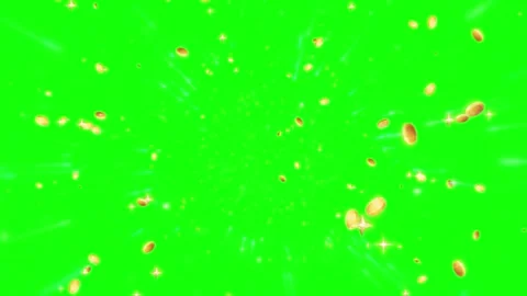 Falling gold dollar coins and pink hearts animation on green screen background Stock Footage 344918733