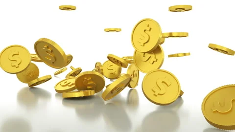 Falling Gold Dollar Coins Видео 153094186