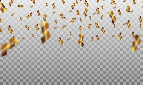 Falling gold glitter confetti Illustrazione stock