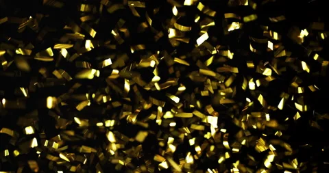 Falling gold glitter foil confetti. Stock Footage 211811782