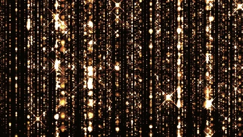 Falling gold glitter particles awards background Stock Footage