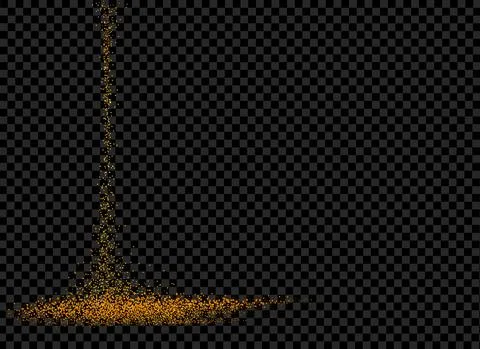 Falling gold glitter particles isolate on png or transparent  background with Stock Illustration