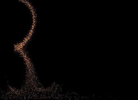 Falling gold glitter particles isolate on png or transparent  background with Stock Illustration