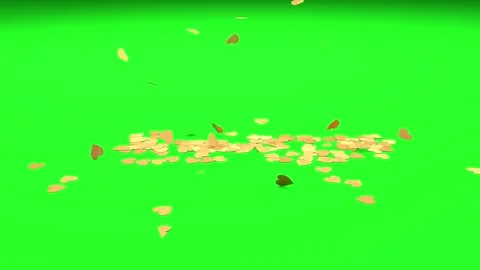 Falling gold hearts on a chroma key background. Stock Footage 259191244