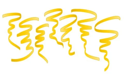 Falling gold ribbons Stock Illustration