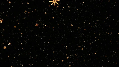 Falling gold snowflake on black backgrou... | Stock Video | Pond5