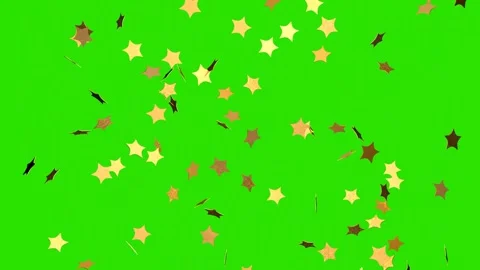 Falling gold stars on a chroma-key background. Stock Footage