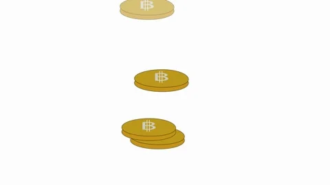 Falling golden bit coins on white background animation. Crypt currency and .. Vídeos de archivo 309011704