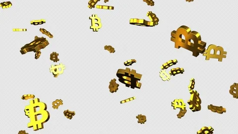 Falling Golden Bitcoin Stock-Footage 170271825