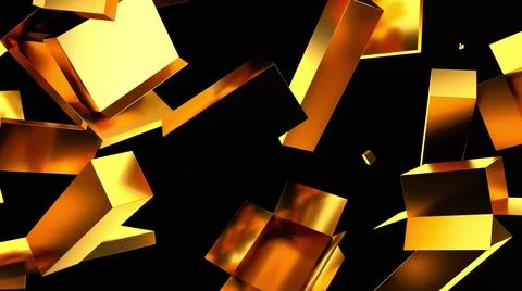 Falling golden boxes Stockillustratie