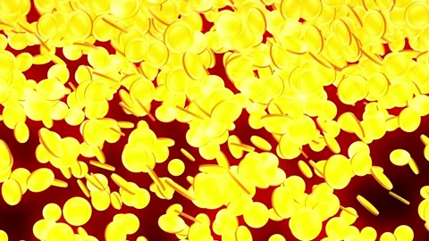 Falling golden coins on a white background. 3d rendering various gold coins Gold Stock-Footage 334029019