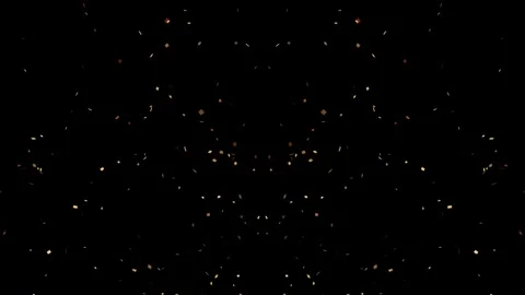 Falling Golden confetti effect animation Isolated on Black Background Stock Footage 321197771
