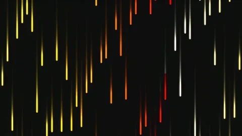 Falling Golden Orange Light Streaks on Black Abstract Background 스톡 동영상 343068941