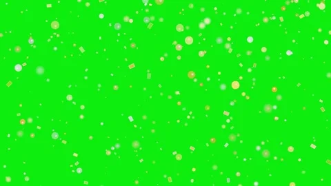 Falling golden particles and confetti isolated on green screen for festive .. Video stock 341013011