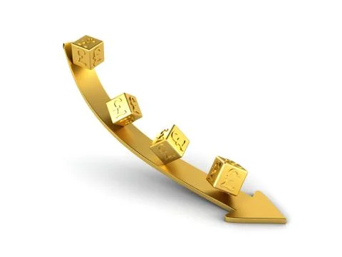Falling golden pound Stock Illustration