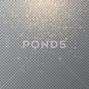 Falling golden snow on transparent background. Vector holiday ...