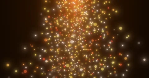 Falling golden sparkling particles on a black background Stock Footage 309921459