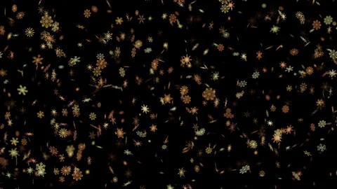 Falling golden sparkling snowflakes creating festive winter holiday Vídeo Stock 344688059