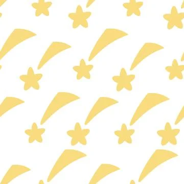 Falling golden star. Seamless pattern. Flat style. . イラスト素材