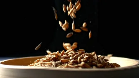 Falling grain cereal close-up Stock-Footage 234117042