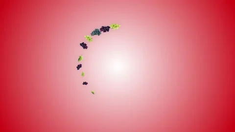 Falling GRAPES Background, Loop, with Alpha Channel Stock-Footage 131064663