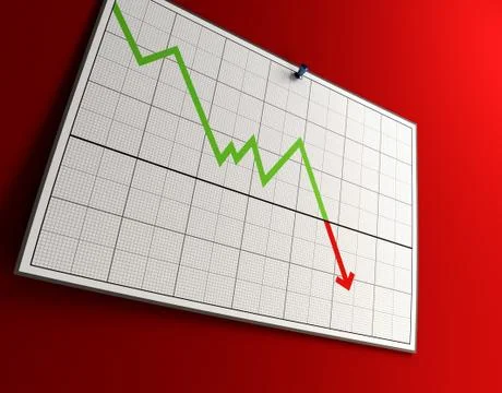 Falling graph Stock Illustration