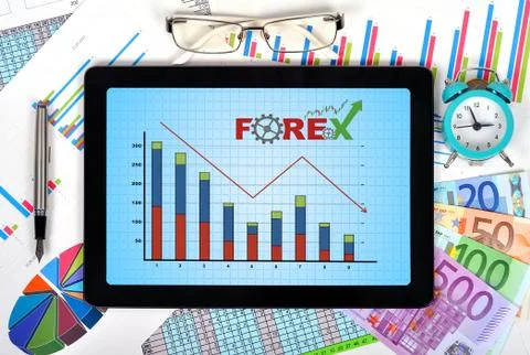 Falling graph Stock Illustration