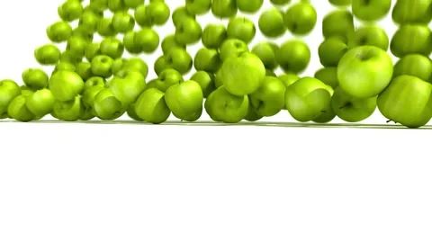 Falling green apples Video stock 64751553