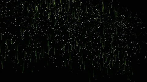 Falling green binary numbers representing computer code Stock Footage 157654268
