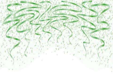Falling green confetti Stock Illustration