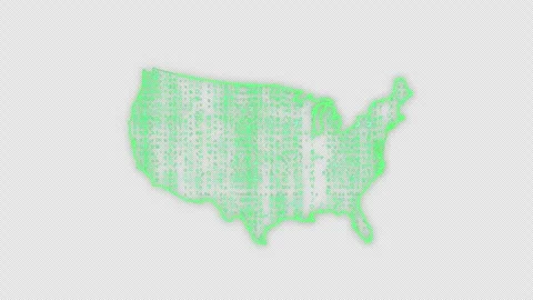 Falling Green Digital Characters Forming Usa Map Transparent Stock Footage 317654185