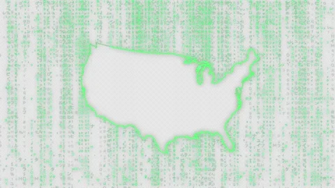 Falling Green Digital Characters Forming Usa Map Transparent Stock Footage 317654242