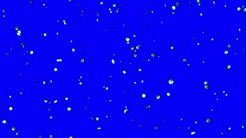 Falling Green foil Confetti on Blue Background Stock Footage 279875640
