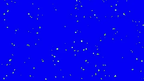 Falling Green foil Confetti on Blue Background Stock Footage 279875655