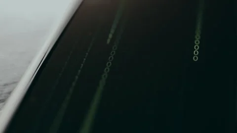 Falling green glowing symbols, Matrix style digital rain effect Stock Footage 329283584