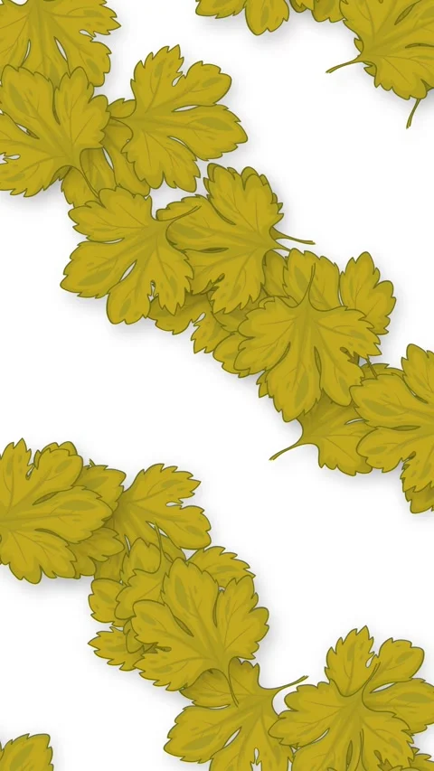 Falling Green Leaves Animation on White Background Vertical Video Stock Footage 340758000