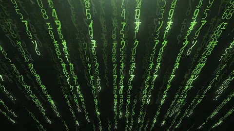 Falling green matrix code Stock Footage 81042242