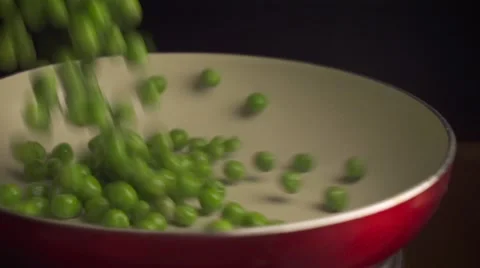Falling Green Peas Stock Footage 57316756