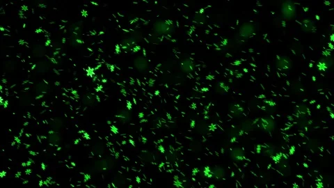 Falling Green Snow Flakes Stock Footage 86288408