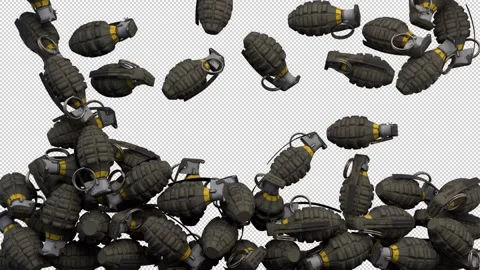 Falling grenade – 3d render with alpha channel. Stock-Footage 330240590