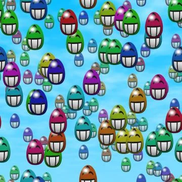 Falling grin smiling easter eggs generated texture Illustrazione stock